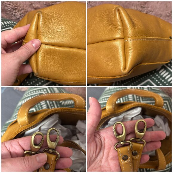 Portland Leather Goods PLG UNICORN Honeycomb gold Zippered Mini Crossbody Tote - Picture 13 of 15